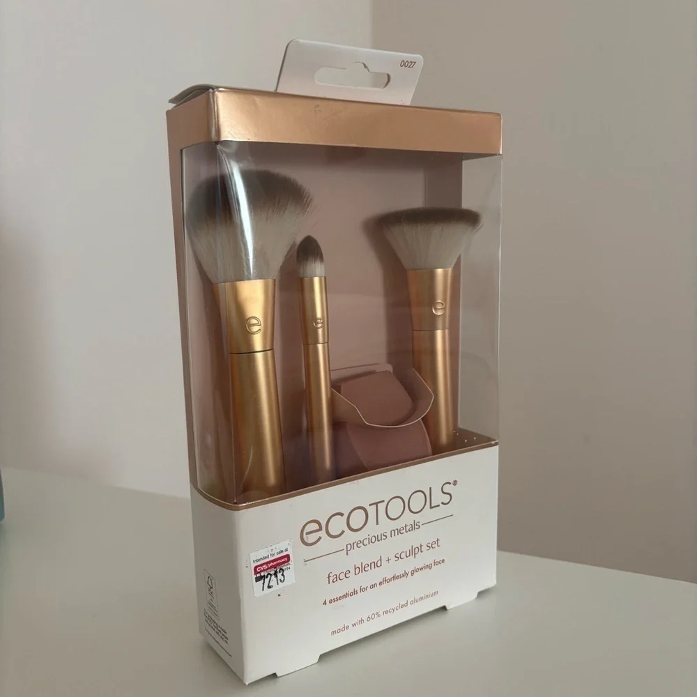 EcoTools Precious Metals Face Blend + Sculpt Set 4pc Makeup Brush Kit NEW
